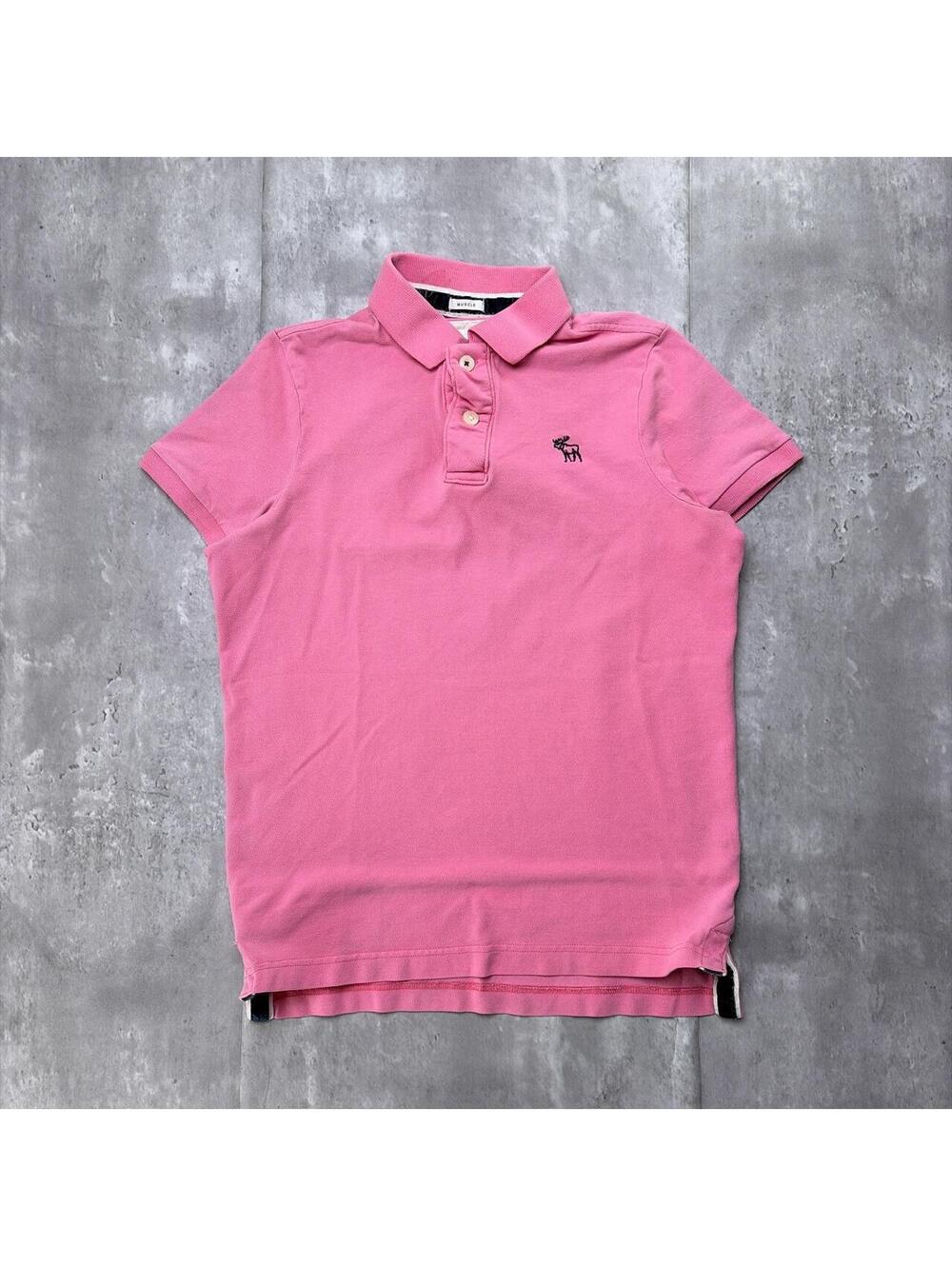 Y2K Pink Abercrombie & Fitch Grunge Skater Muscle Polo Shirt